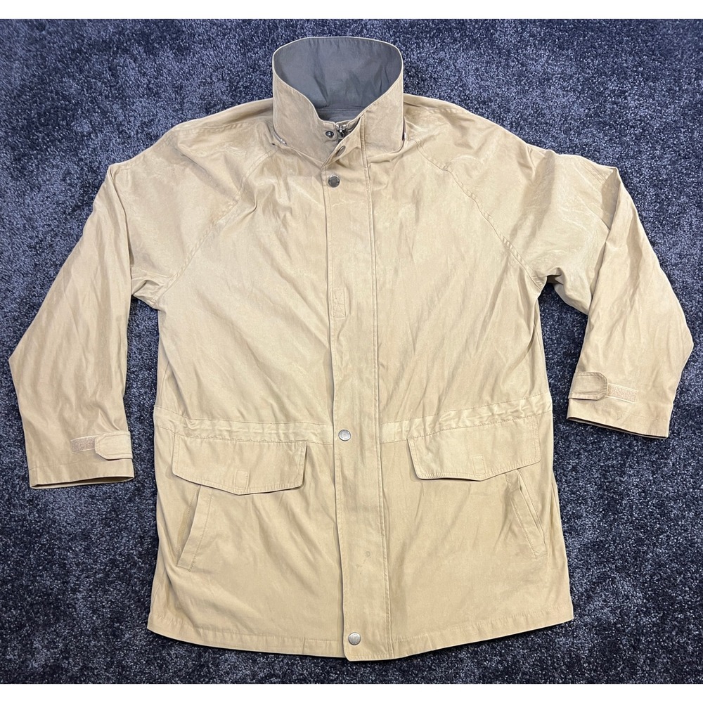 VTG 90s London Fog Sterling Edition Mens Beige Jacket Coat Medium Raincoat *Read